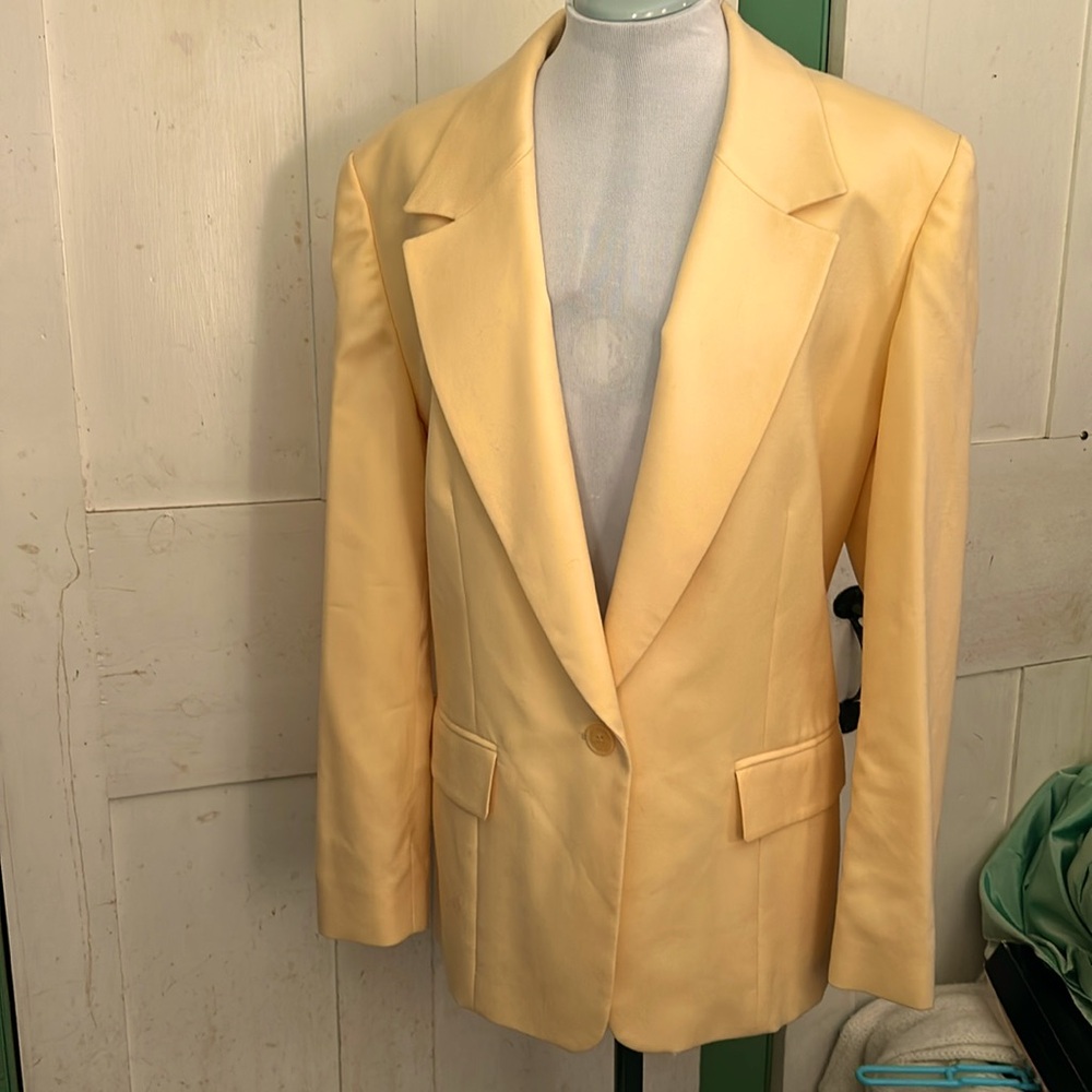 EC VTG Pendleton Classic Long Blazer Wool Sz14 Yellow 90s Y2K Collegiate Preppy